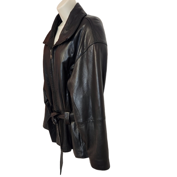 Preston & York Leather Moto Jacket Black Large - Picture 4 of 13